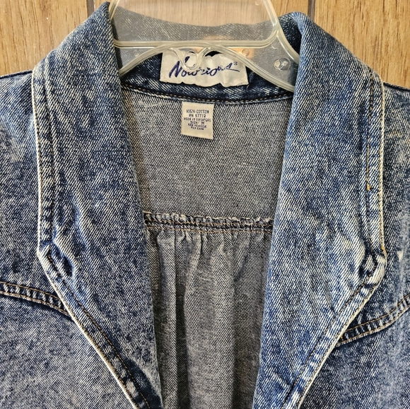 Vintage 80's Glam Rock style Acid Wash Jean Jacket Size M - Picture 2 of 6